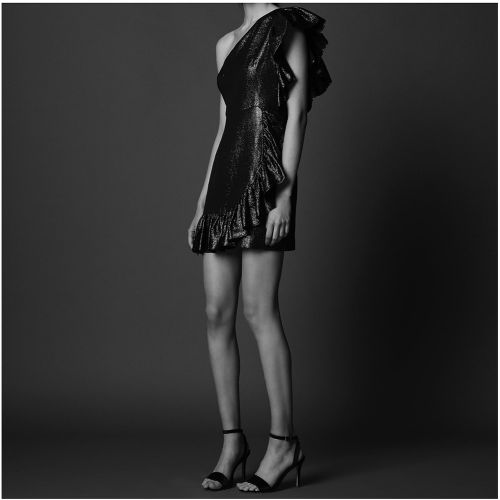 Sandro Effie Ruffled Metallic Dress - Picture 5 of 8